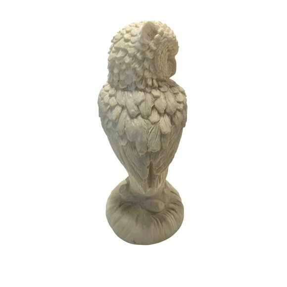 Vintage A. Santini Alabaster Cream White Owl Sculpture Made In Italy - Picture 2 of 6